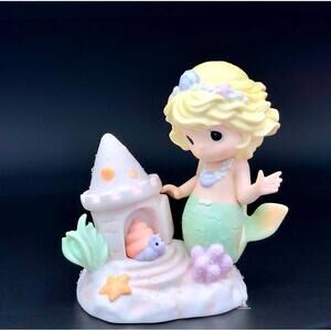 Precious Moments Mermaid Figurine with Seashell Castle Girl Mermaid Collectible